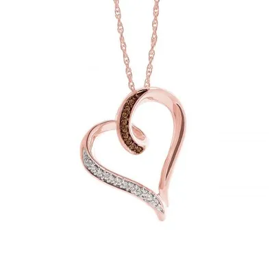 Rose Gold Champagne Diamond Heart Pendant