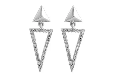 Sterling Silver Triangle Earrings