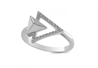 Sterling Silver Double Triangle Ring