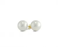 Yellow Gold 9-9.5mm Freshwater Pearl Earrings