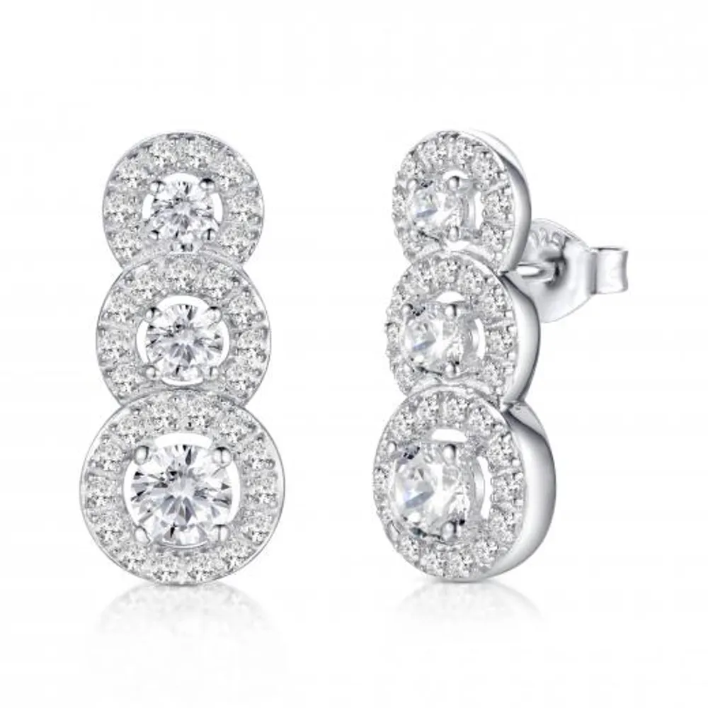 Sterling Silver Cubic Zirconia Drop Earrings