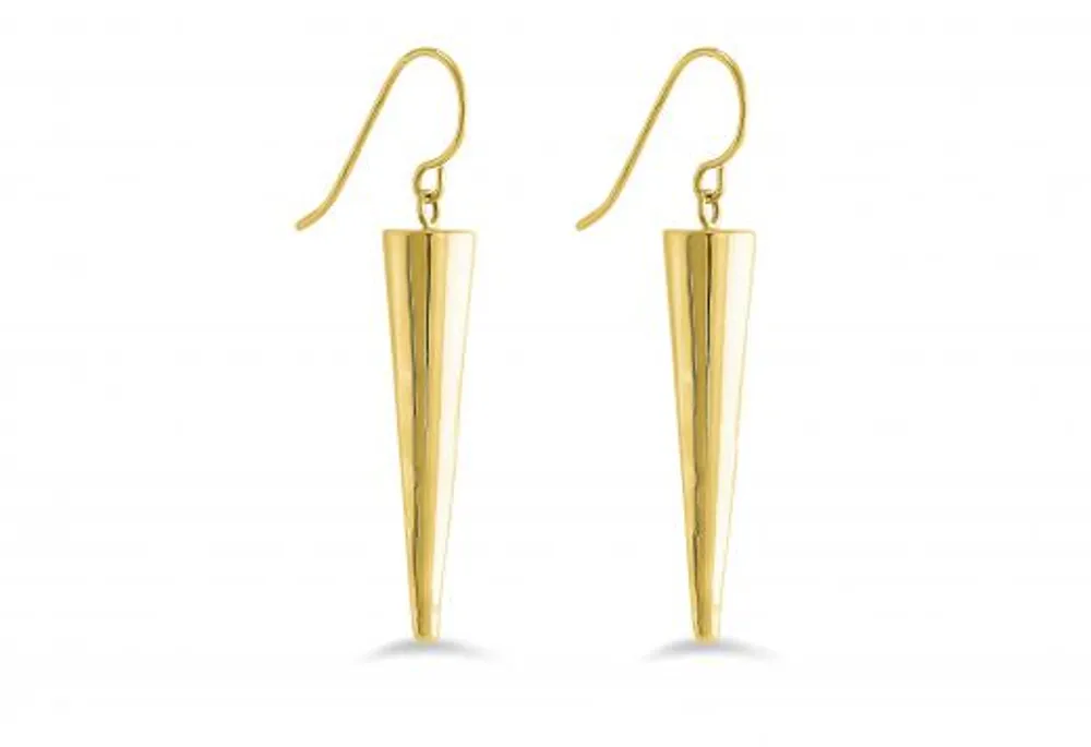 Yellow Gold Polished Horn Earrings