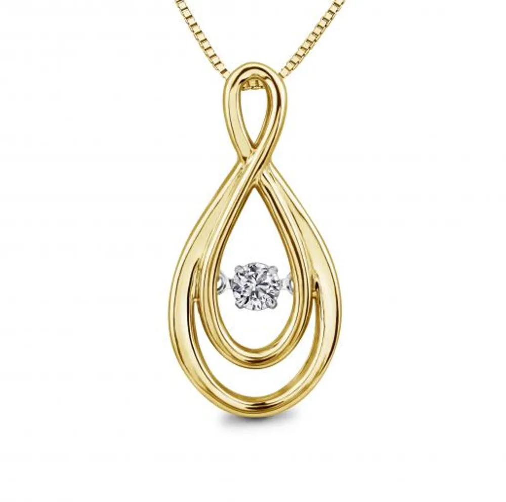 Dancing Diamond Yellow Gold Pendant