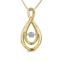 Dancing Diamond Yellow Gold Pendant