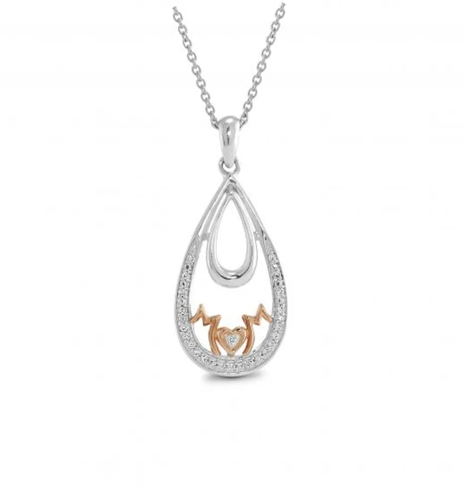 Sterling Silver Diamond Mom Pendant