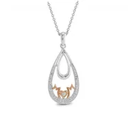 Sterling Silver Diamond Mom Pendant