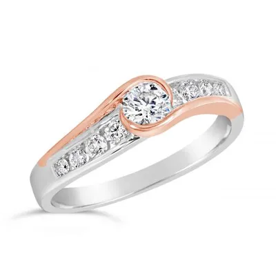 Glacier Fire 14K White & Rose Gold 0.54CTW Bridal Ring