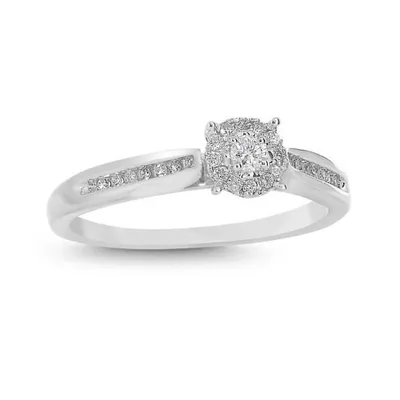 10K White Gold 0.15CTW Promise Ring