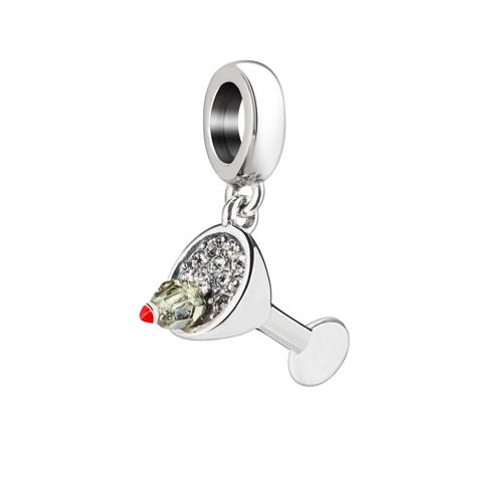 Sterling Silver Dirty Martini Swarovski Crystal