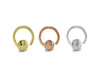 10K Tri-Colour Three Pieces Round Nose Studs