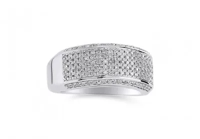 10K White Gold Diamond Band