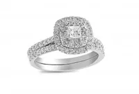 14K White Gold 1.00CTW Diamond Bridal Set