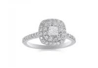 14K White Gold 1.00CTW Diamond Bridal Set