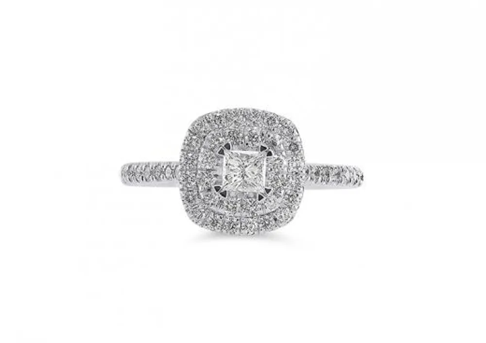 14K White Gold 1.00CTW Diamond Bridal Set