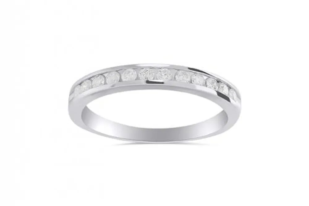 10K White Gold Diamond Band