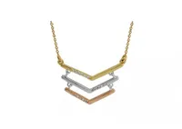 10K Tri-Colour Layered Necklace