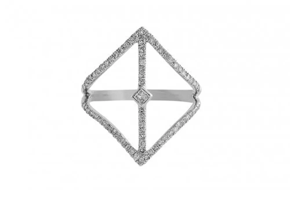 White Gold Pointed Diamond Ring