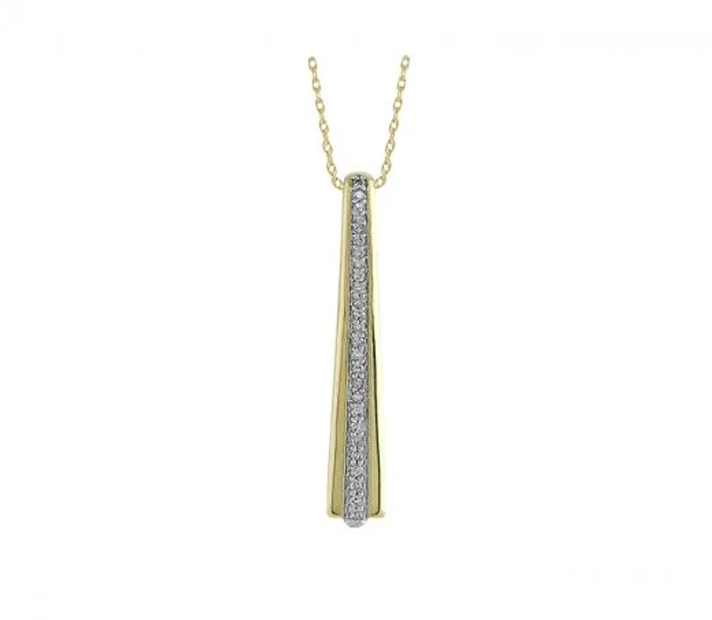 10K Yellow Gold Linear Pendant