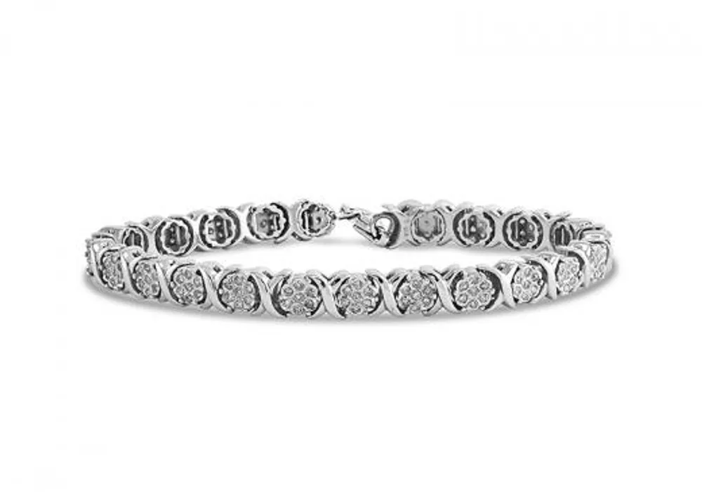 Sterling Silver Hugs and Kisses Bracelet