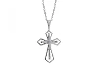 10K White Gold Cross Pendant