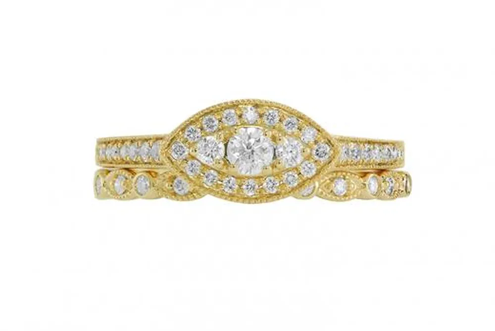 14K Yellow Gold 0.46CTW Bridal Set