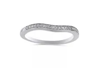 14K White Gold Contour Band