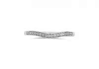 14K White Gold Contour Band