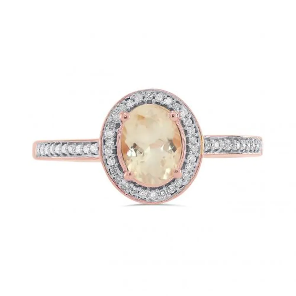 10K Rose Gold Diamond & Morganite Ring