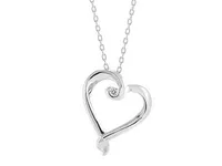 Sterling Silver Diamond Heart Pendant