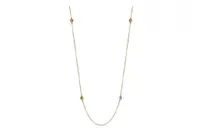 10K Tri-Colour Diamond Cut Stationary Bead Necklace