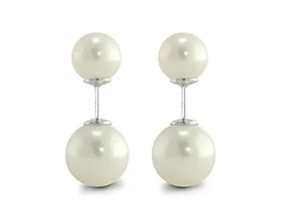 Sterling Silver Freshwater Pearl Front-Back Earrings