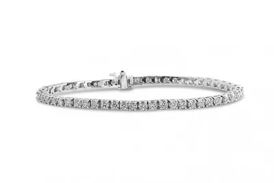 14K White Gold 3.95CTW Diamond Bracelet