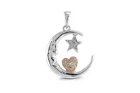 I Love You To The Moon and Back Sterling Silver Pendant