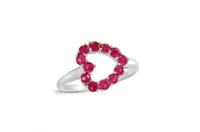 Sterling Silver Ruby Heart Ring