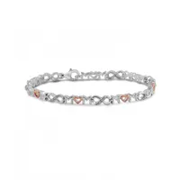 Sterling Silver & Rose Gold Diamond Infinity Mom Bracelet