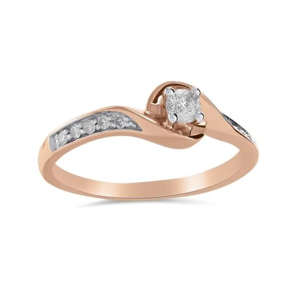 Glacier Fire 10K Rose Gold 0.20CTW Bridal Ring