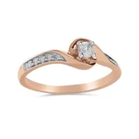 Glacier Fire 10K Rose Gold 0.20CTW Bridal Ring