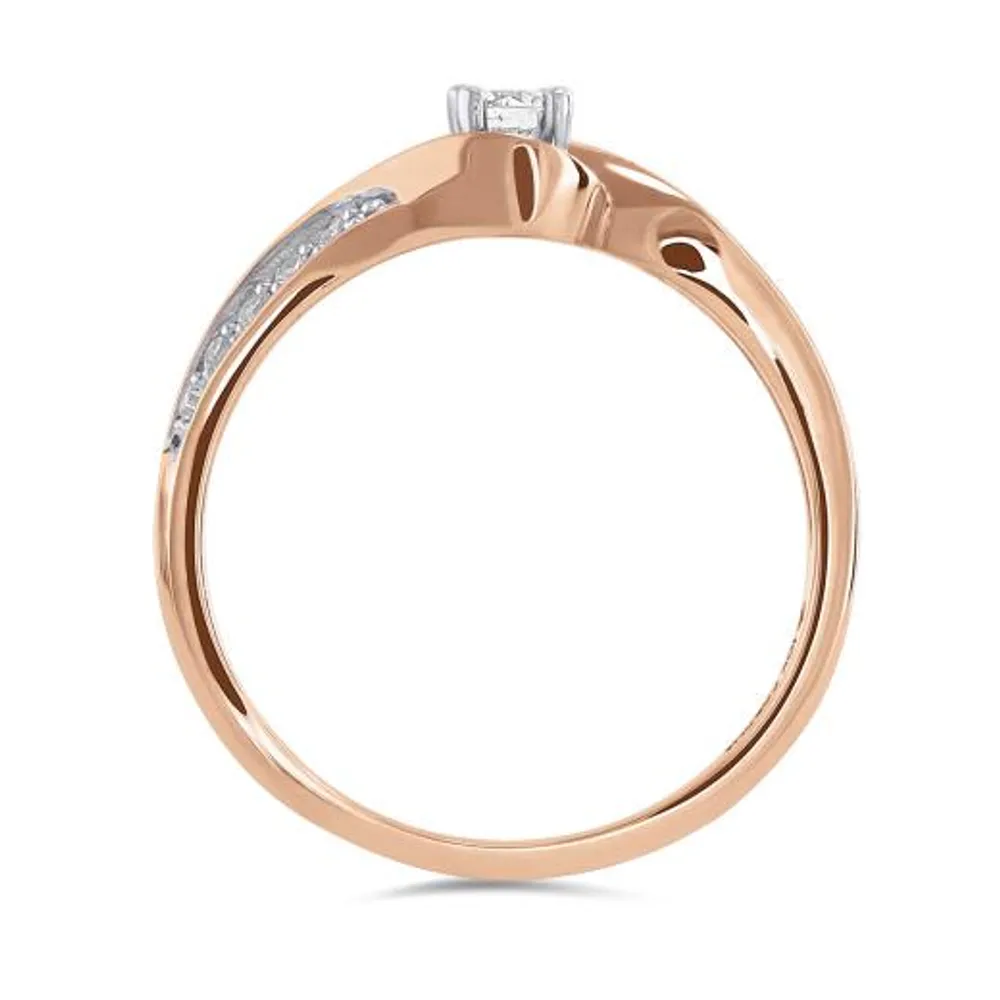 Glacier Fire 10K Rose Gold 0.20CTW Bridal Ring