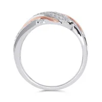 Sterling Silver and 10K Rose Gold 0.11CTW Fashion Ring