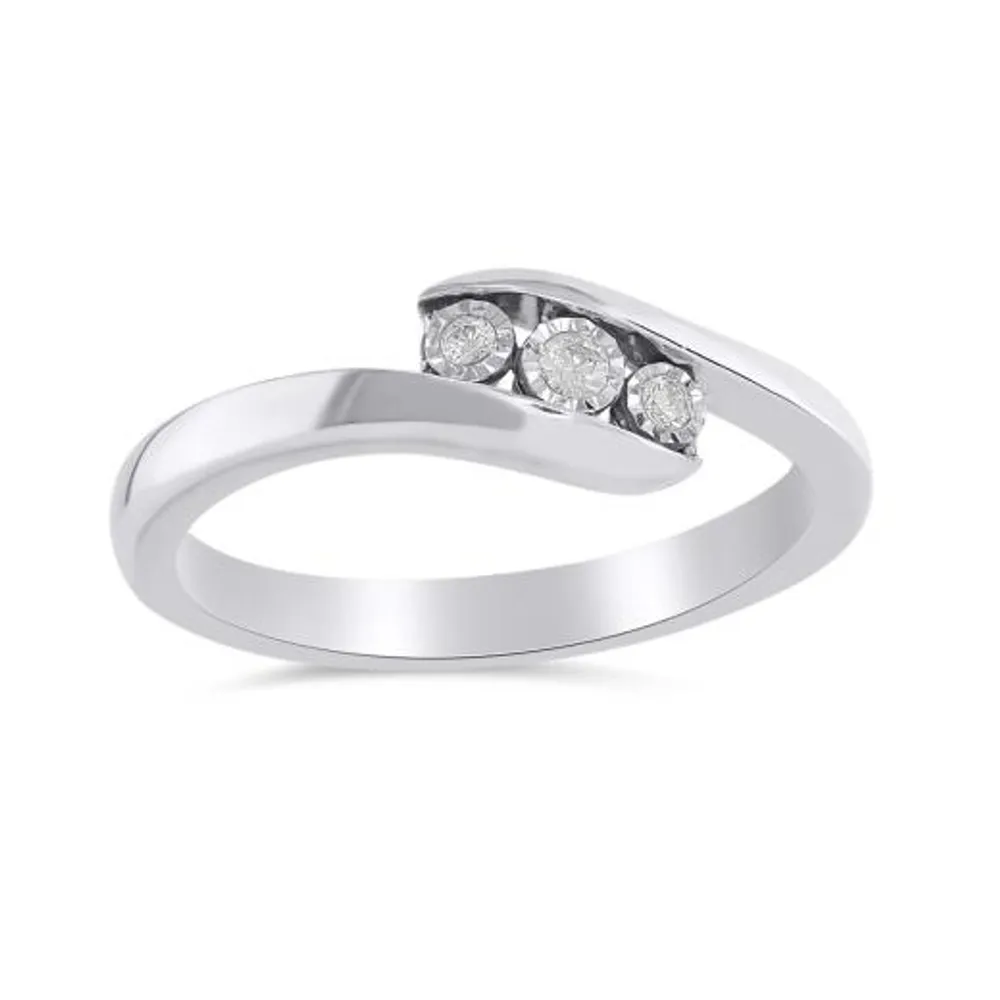 10K White Gold Promise Ring 0.05CTW