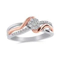 10K White & Rose Gold 0.19CTW Diamond Fashion Ring