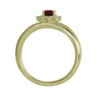 14K Yellow Gold Ruby & 0.25CTW Diamond Ring