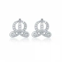 Enchanted Disney Cinderella Carriage 0.08CTW Earrings