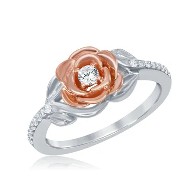 Enchanted Disney Belle 0.20CTW Diamond Rose Ring