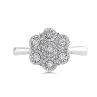 Sterling Silver 0.25CTW Diamond Fashion Ring