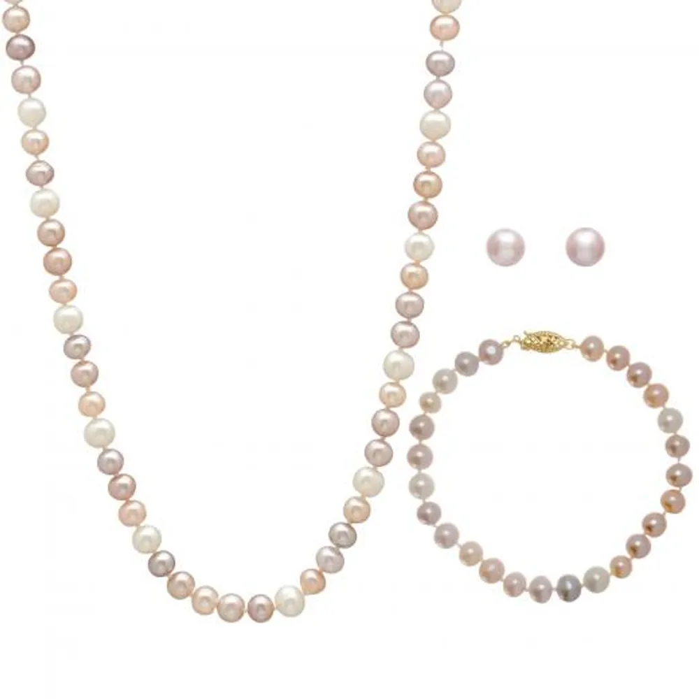 3 Piece White Pearl Gold Set