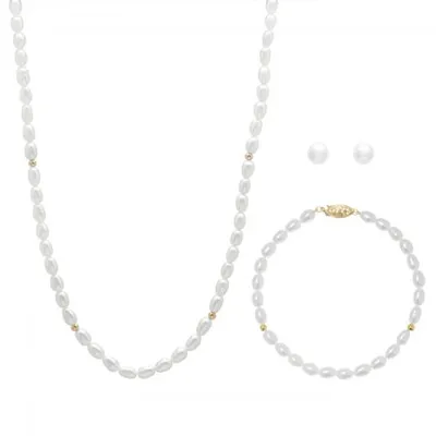 3 Piece Drop Shaped Gold Set