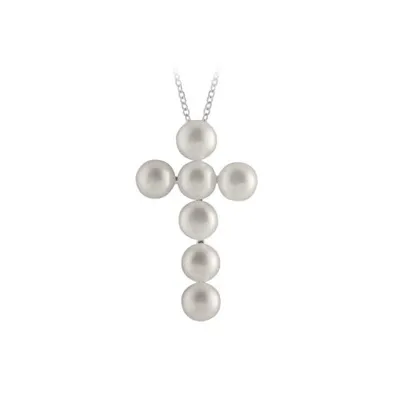 Sterling Silver Pearl Cross