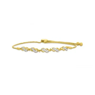 Yellow Gold 0.20CTW Infinity Bolo Bracelet