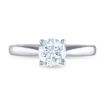 14K White Gold 1.01CTW Harmony Solitaire Diamond Ring